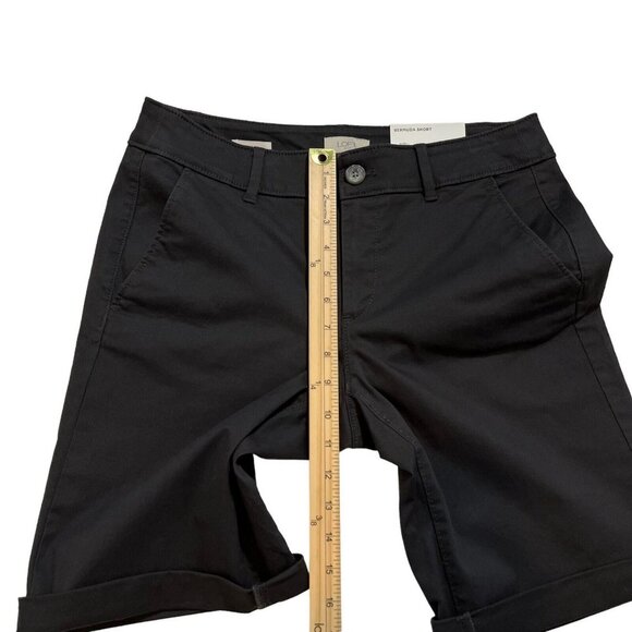 Loft Outlet NWT Dark Grey/Charcoal Mid Rise Roll Up Bermuda Shorts Size 6 - Picture 10 of 11